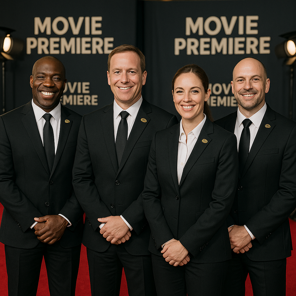 Security team at a movie premiere Security team at a movie premiere